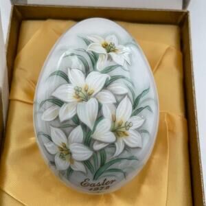 Vintage Noritake Bone China Lily Easter Egg 1972 Japan Original Box